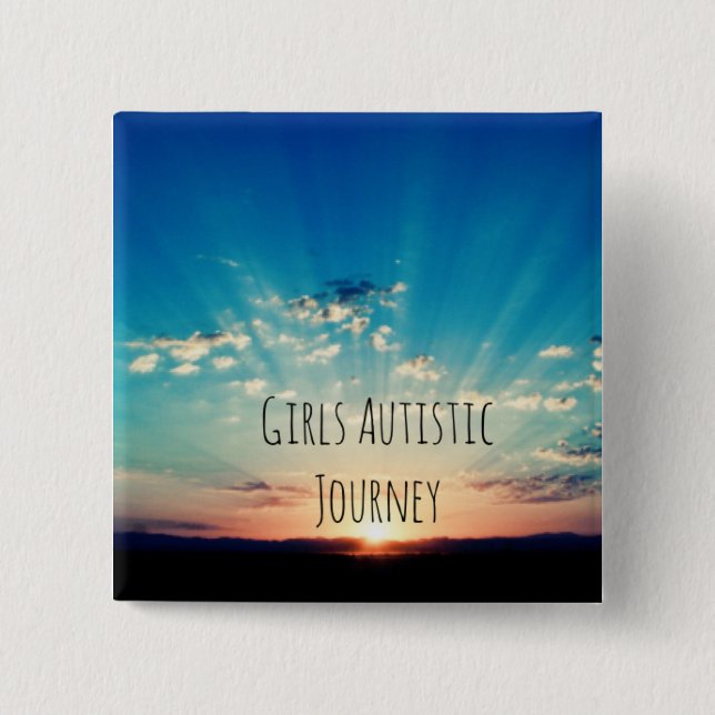 Chapa Cuadrada Hecho con amabilidad, una insignia de la (Anverso)