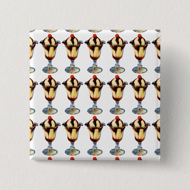 Chapa Cuadrada Helados vintage (Anverso)