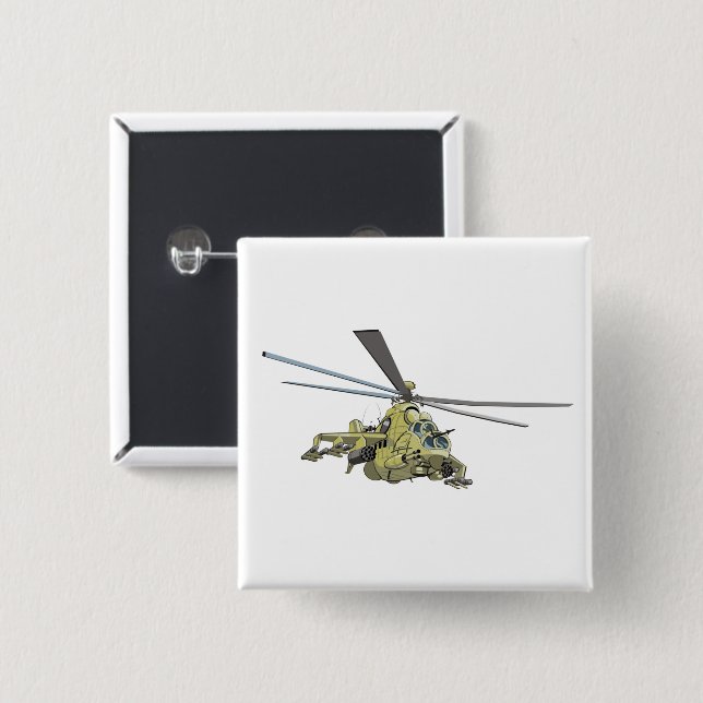Chapa Cuadrada Helicóptero personalizado "Hind" (Anverso y reverso)