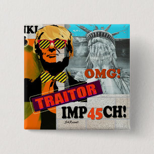 Chapa Cuadrada Helsinki SummitTrump/perno del arte del collage de
