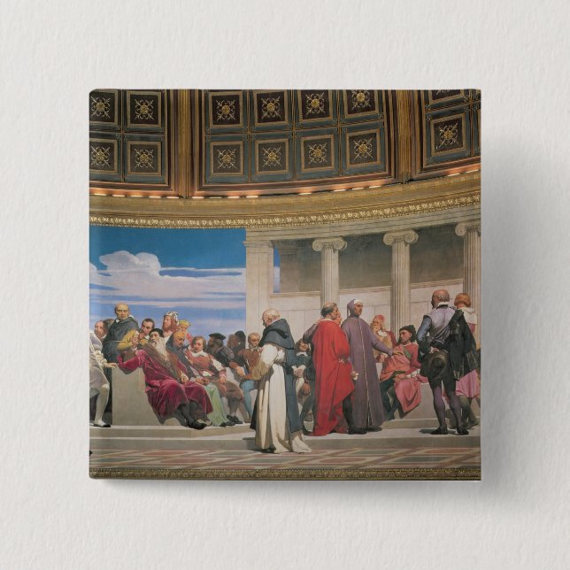 Chapa Cuadrada Hemiciclo: Artistas de todas las edades, detalle (Anverso)