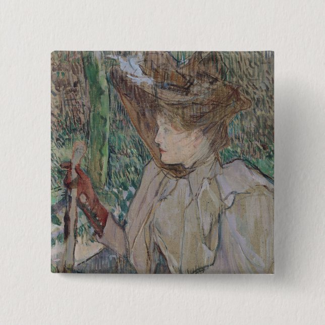 Chapa Cuadrada Henri de Toulouse-Lautrec | Mujer con guantes, 189 (Anverso)