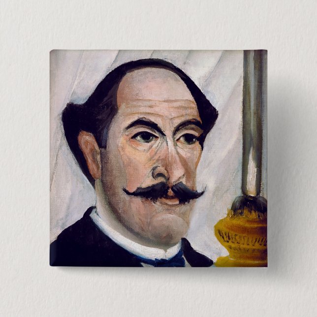 Chapa Cuadrada Henri Rousseau - autorretrato (Anverso)