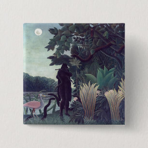 Chapa Cuadrada Henri Rousseau - La encantadora de serpientes