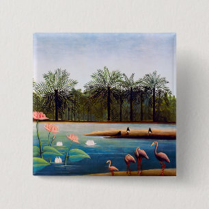 Chapa Cuadrada Henri Rousseau - Los flamencos