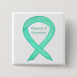 Chapa Cuadrada Hepatitis B (VHB) Conciencia Jade Cinta Personaliz