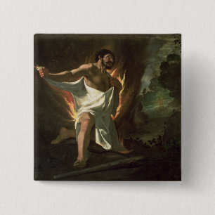 Chapa Cuadrada Hércules que rasga el traje ardiente, c.1634