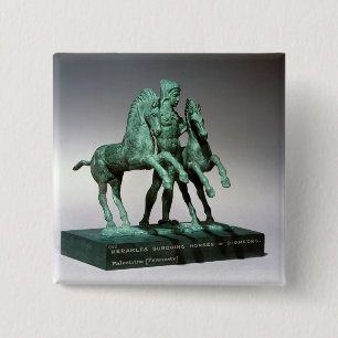 Chapa Cuadrada Hércules que somete los caballos de Diomedes,
