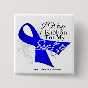 Chapa Cuadrada Hermana Blue Ribbon - cáncer de colon