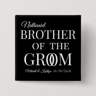 Chapa Cuadrada Hermano del Boda Groom