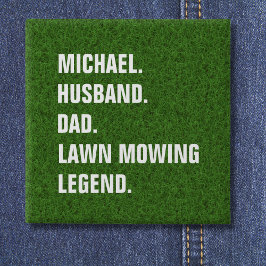 Chapa Cuadrada Hermano Personalizado Papá Lawn Mowing Legend