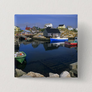 Chapa Cuadrada Hermosa aldea de Peggy's Cove con puerto