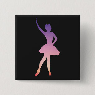 Chapa Cuadrada Hermosa bailarina para chica de ballet.