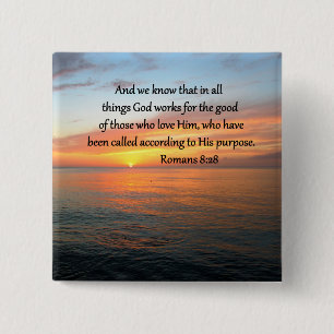 CHAPA CUADRADA HERMOSA FOTO DE ROMANS 8:28 SUNRISE
