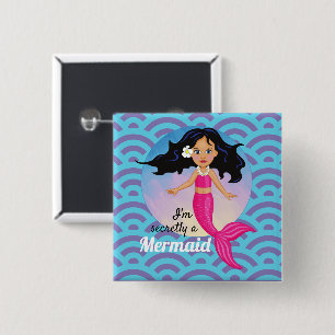 Chapa Cuadrada Hermosa princesa sirena bajo el mar Chicas