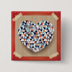 Chapa Cuadrada Hermoso Corazón