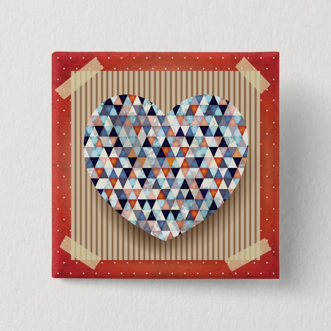 Chapa Cuadrada Hermoso Corazón (Anverso)