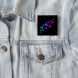 Chapa Cuadrada Hermoso diseño de orgullo andrógino de mariposa