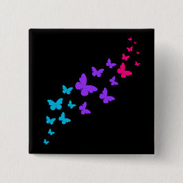Chapa Cuadrada Hermoso diseño de orgullo andrógino de mariposa