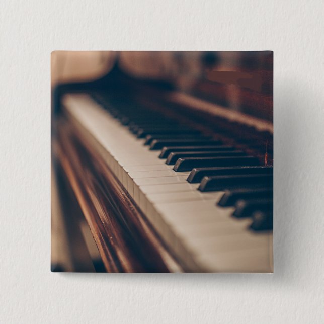 Chapa Cuadrada Hermoso diseño de piano (Anverso)
