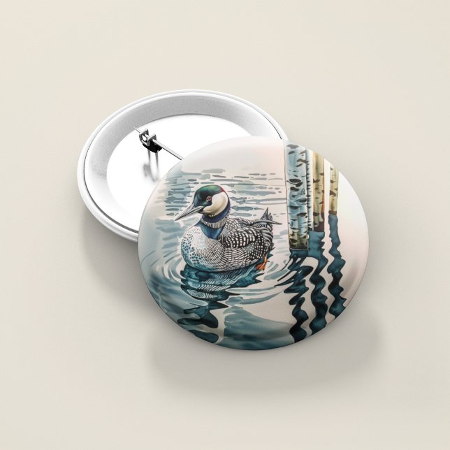 Chapa Cuadrada hermoso globo sobre el agua en acuarela (Subido por el creador)