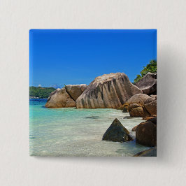 Chapa Cuadrada Hermoso mar tropical con una playa rocosa