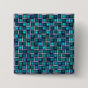Chapa Cuadrada Hermoso patrón de mosaico abstracto en azul