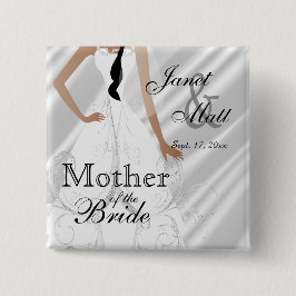 Chapa Cuadrada Hermoso vestido de novia en satén blanco