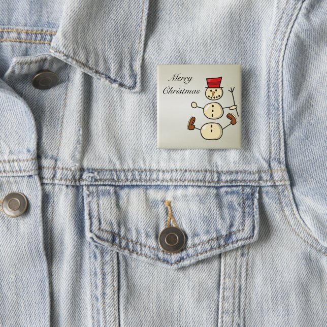 Chapa Cuadrada Hermosos Navidades encantadores Snowman (In situ)