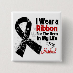 Chapa Cuadrada Héroe del marido en mi cáncer de piel de la vida