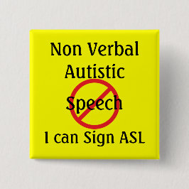 Chapa Cuadrada Herramientas de alerta médica no autistas verbales