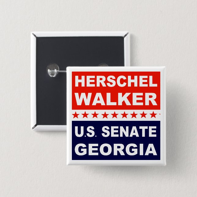 Chapa Cuadrada Herschel Walker Senado de Estados Unidos Georgia 2 (Anverso y reverso)