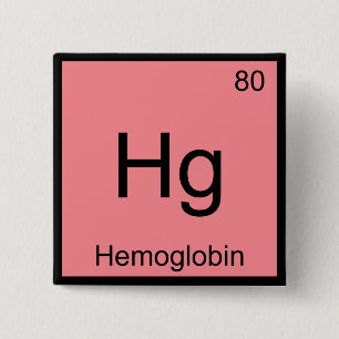 Chapa Cuadrada Hg - Hemoglobina Elemento Químico Símbolo Tee De S