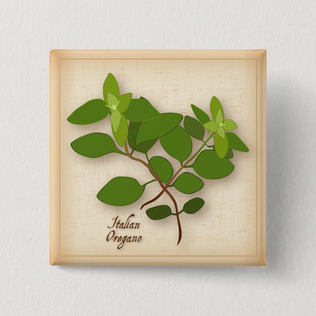 Chapa Cuadrada Hierba de Oregano italiana (Anverso)