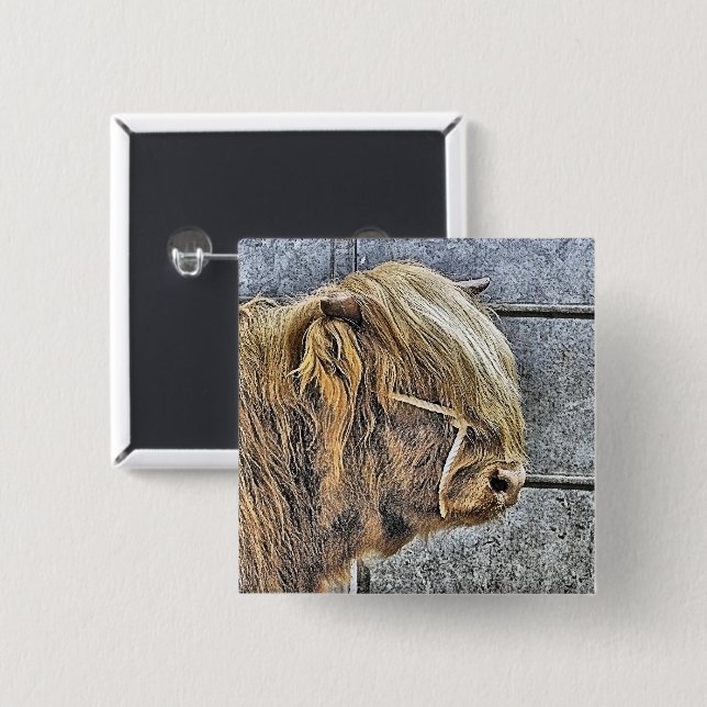 CHAPA CUADRADA HIGHLAND COW (Anverso y reverso)
