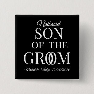 Chapa Cuadrada Hijo del Boda Groom