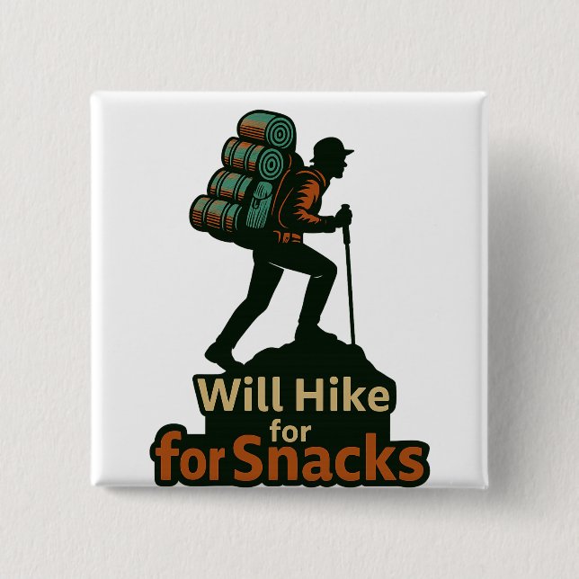 Chapa Cuadrada Hiking with Snacks – Fun Date​Outdoor Design (Anverso)