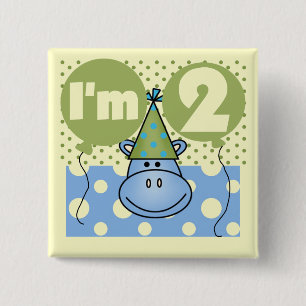 Chapa Cuadrada Hippo 2ª camisetas de cumpleaños y regalos