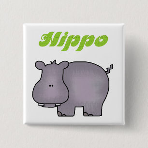 Chapa Cuadrada Hippopotamus