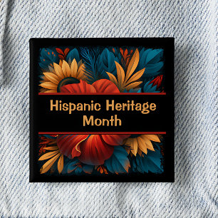 Chapa Cuadrada Hispanic Heritage Month Square Pinback