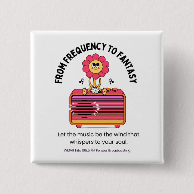 Chapa Cuadrada Hits 105,5 pines (Anverso)