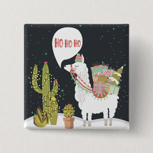 Chapa Cuadrada Ho-HoHo llama del día de fiesta