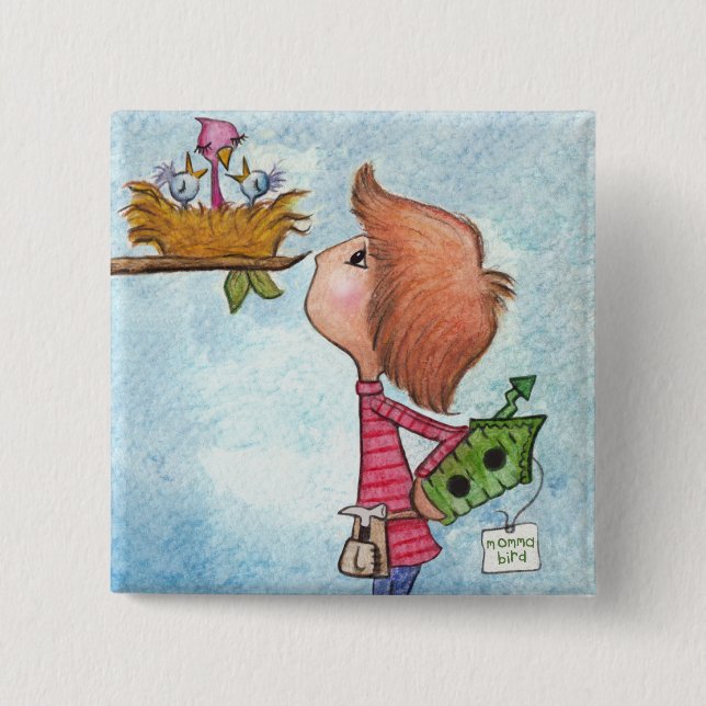 Chapa Cuadrada Hogar de regalo de casa de bebé (Anverso)