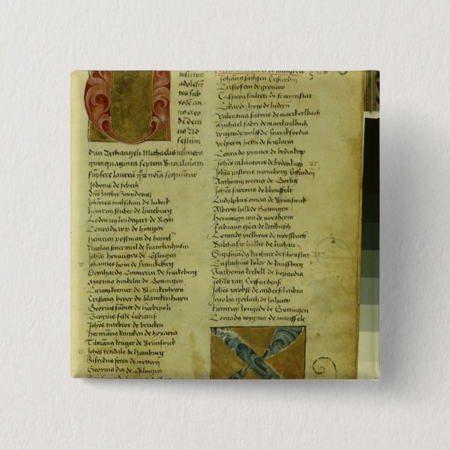 Chapa Cuadrada Hoja de inscripción de Martin Luther (Anverso)