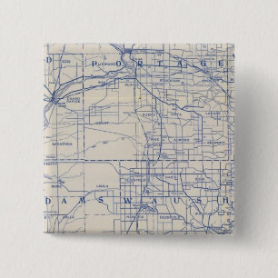 Chapa Cuadrada Hoja de ruta para bicicletas de Wisconsin