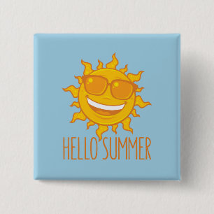 Chapa Cuadrada Hola Sol de verano con gafas de sol