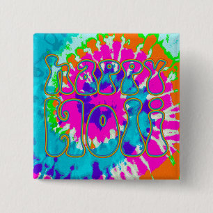 Chapa Cuadrada holiES - FELIZ HOLI simplemente contorno coloreado