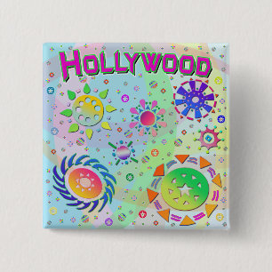 Chapa Cuadrada Hollywood Seven Suns & Energy Button