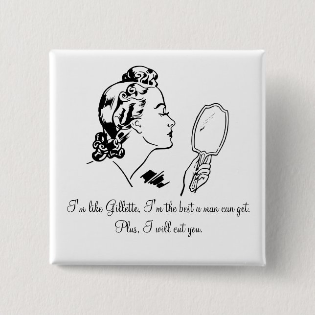 Chapa Cuadrada Hombre divertido y elegante que golpea citas (Anverso)