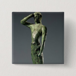 Chapa Cuadrada Hombre en el rezo, escultura de bronce griega